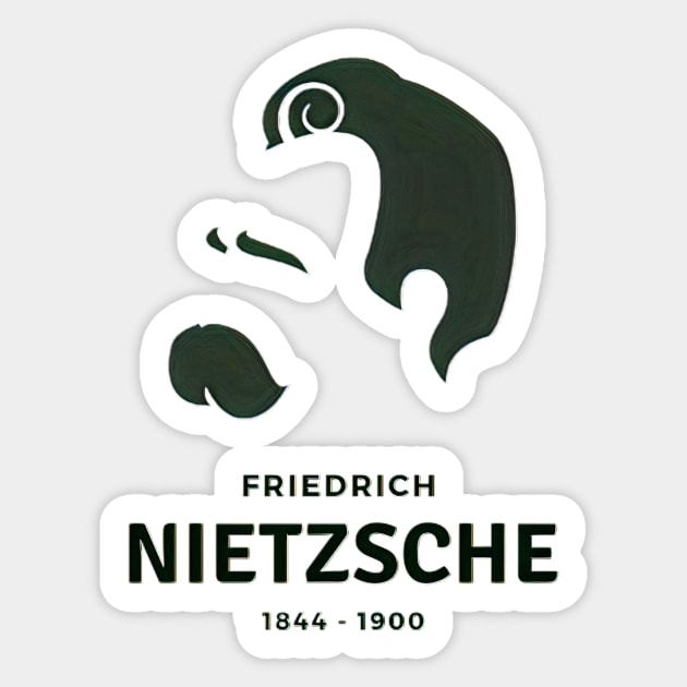 Friedrich Nietzsche (1844-1900) Sticker by Artemis Art House